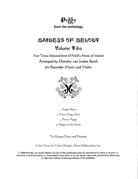 Peggy (4 Duos) (arr. Dorothy van Joolen Barth)