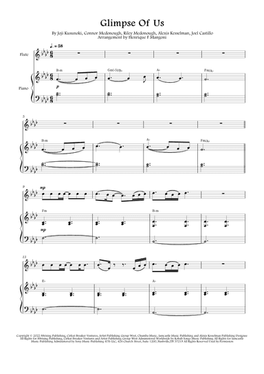 Glimpse Of Us (arr. Henrique F Mangoni)