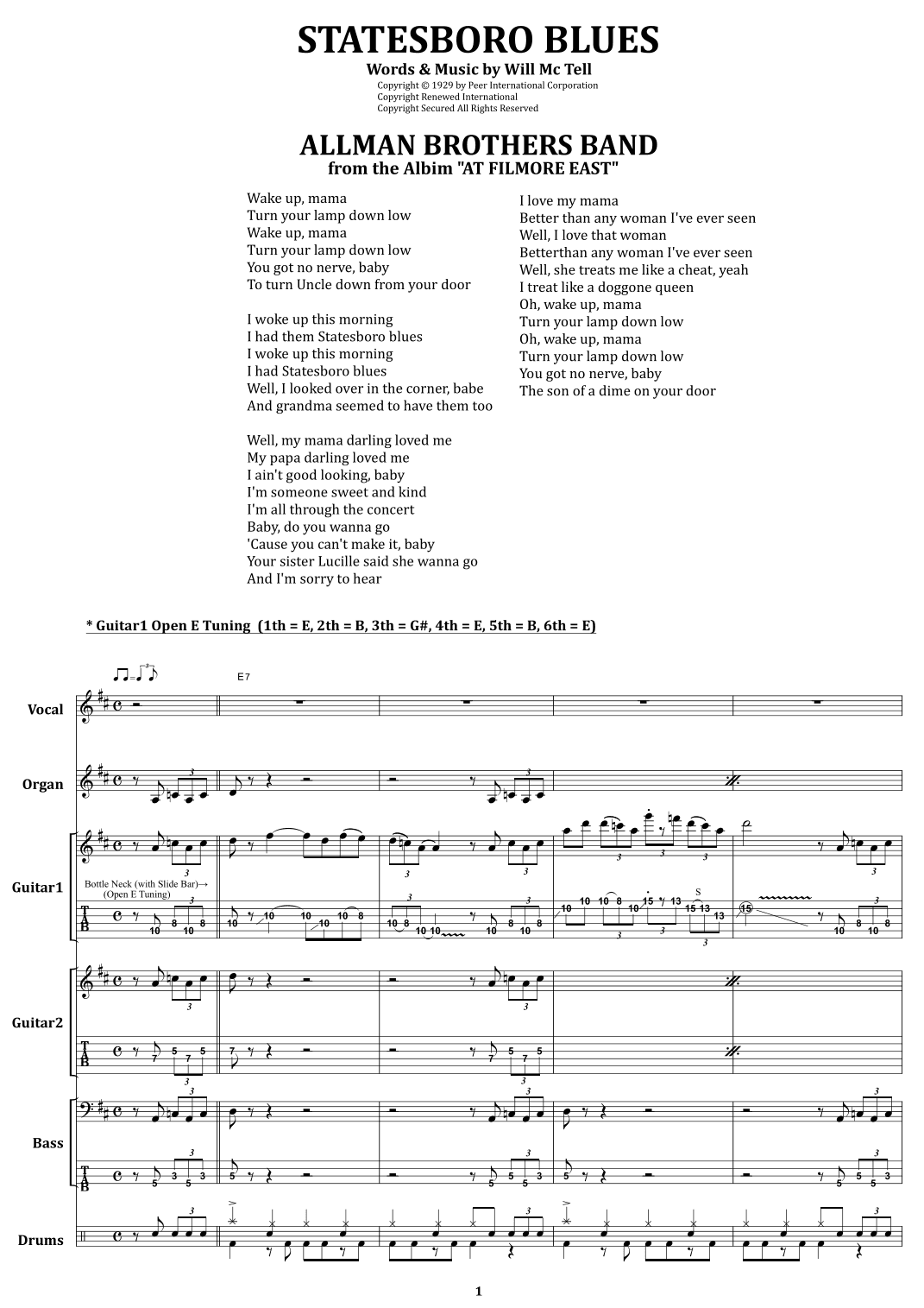 Statesboro Blues (arr. from68)