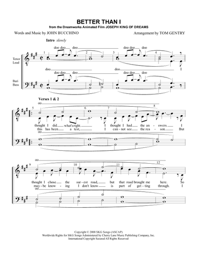 Better Than I (arr. Tom Gentry)