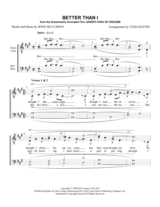 Better Than I (arr. Tom Gentry)