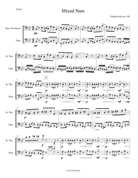 Mixed Nuts for bass trombone and tuba duet (arr. Tim Olt)