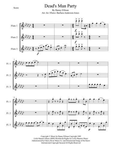 Dead Man's Party - Score Only (arr. Barbara Anderson-Jones)