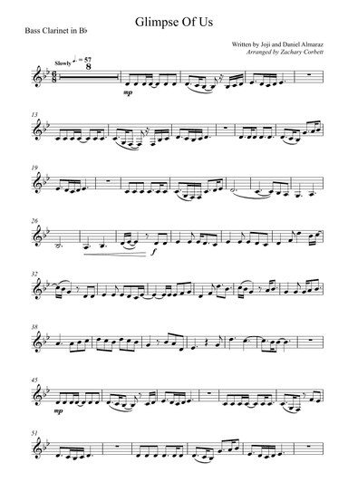 Glimpse Of Us (arr. Zachary Corbett)