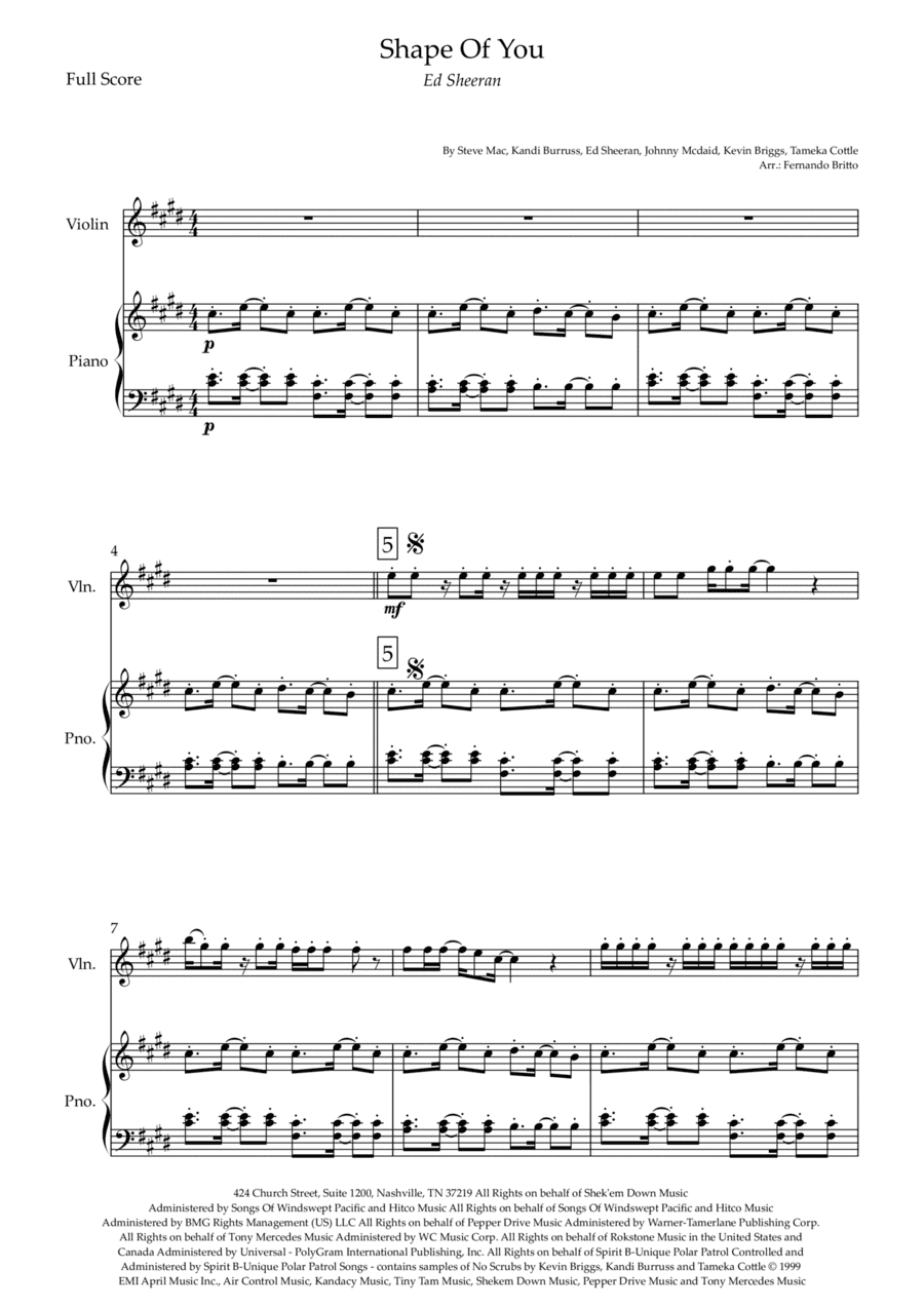 Shape Of You (arr. Fernando Britto)