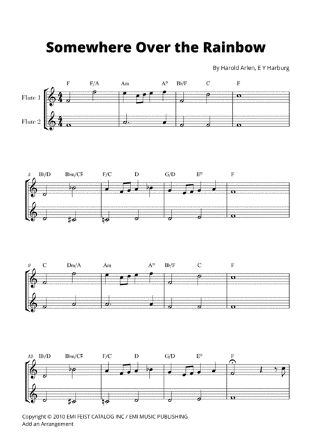 Over The Rainbow (arr. Cadenza Editions)