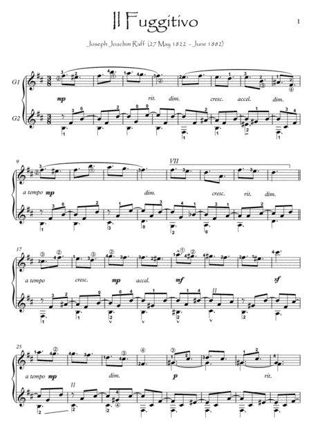 Il Fuggitivo Guitar duet (arr. PianoSheetNow)
