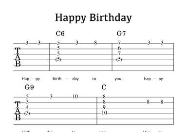 Happy Birthday (Solo Arrangement for Guitar) (arr. Douglas R. Bell)