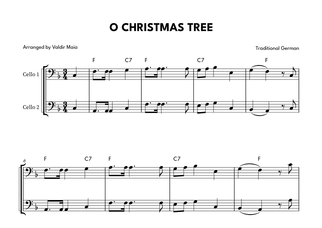 O Christmas Tree - Cello Duet (arr. Valdir Maia)