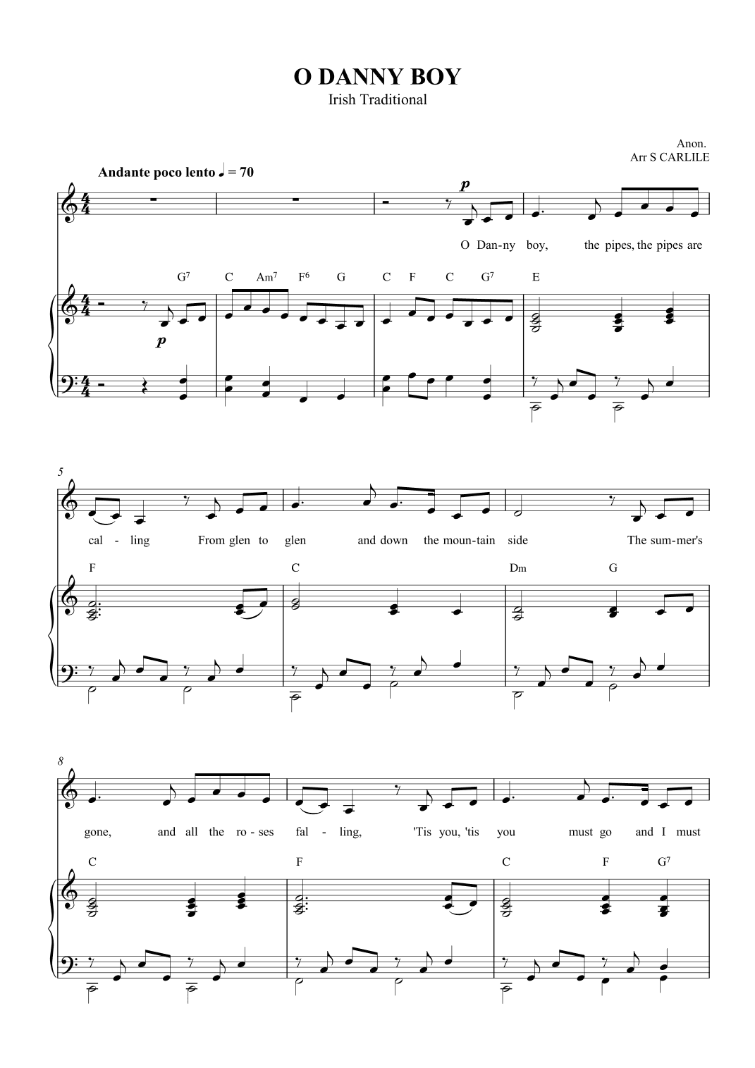 O Danny Boy (arr. SCMusic)