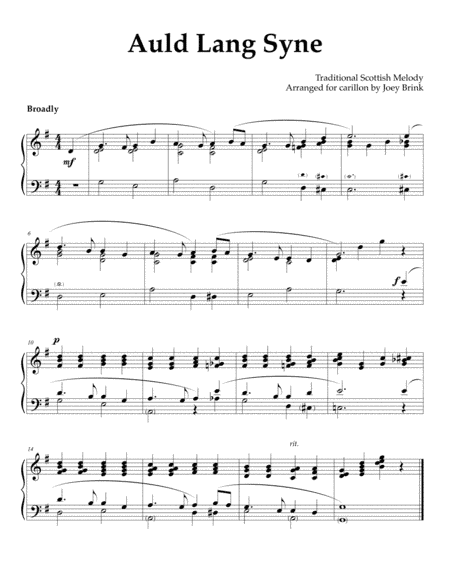 Auld Lang Syne, for carillon (arr. Joey Brink)