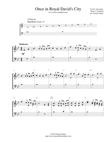 Once in Royal David's City - for 2-octave handbell choir (arr. Samuel Stokes)