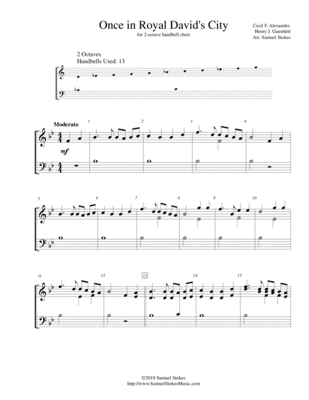 Once in Royal David's City - for 2-octave handbell choir (arr. Samuel Stokes)