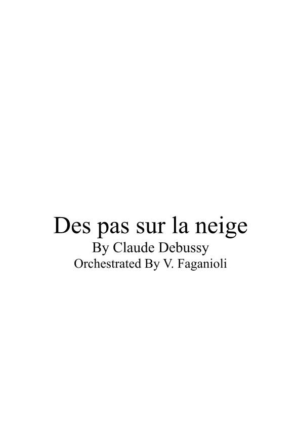 Des pas sur la neige (arr. Valdeci Faganioli)