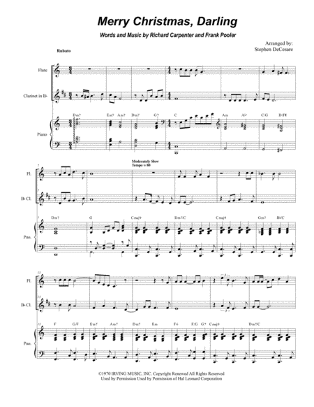 Merry Christmas, Darling (arr. Stephen DeCesare)
