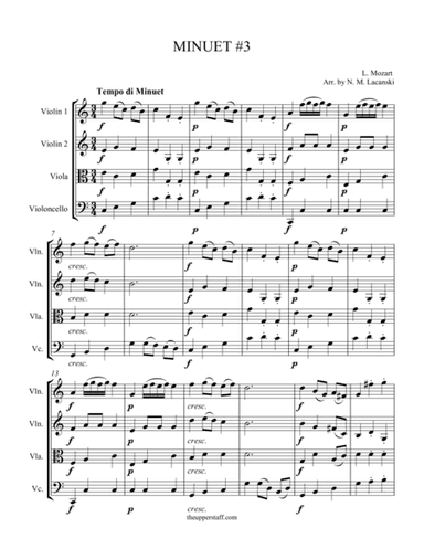 Minuet #3 (arr. Nick Lacanski)
