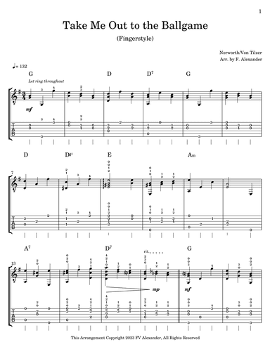 Take Me Out To The Ballgame (arr. FV Alexander)