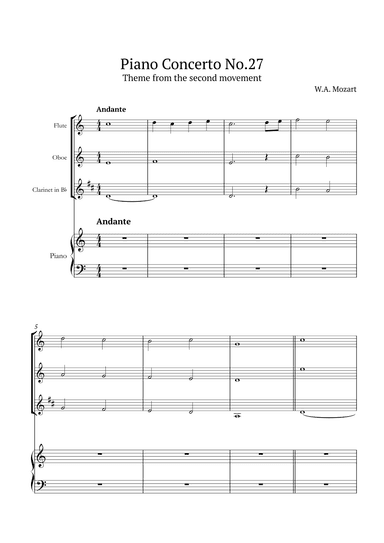 Piano Concerto No.27 (arr. André Nusa)