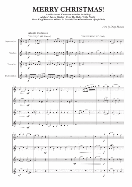 "Merry Christmas!" for Saxophone Quartet (arr. Diego Marani)