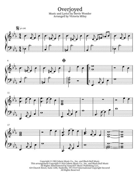 Overjoyed (arr. Victoria Miley)