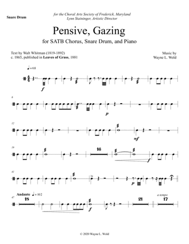 Pensive, Gazing snare drum part