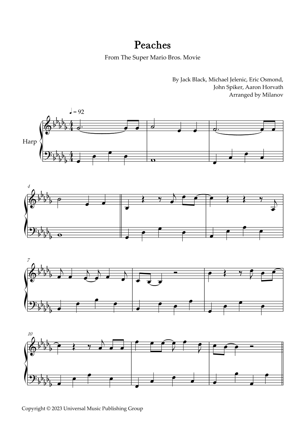 Peaches (arr. Milanov)
