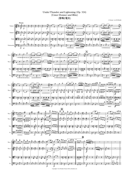 Under Thunder and Lightening (Op. 324) (Unter Donner und Blitz) (雷鳴と電光) (arr. Michal Hudak)