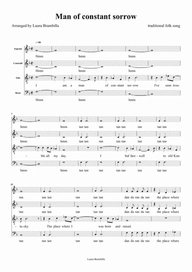 Man of constant sorrow - for SATB choir a cappella (arr. Laura Brambilla)