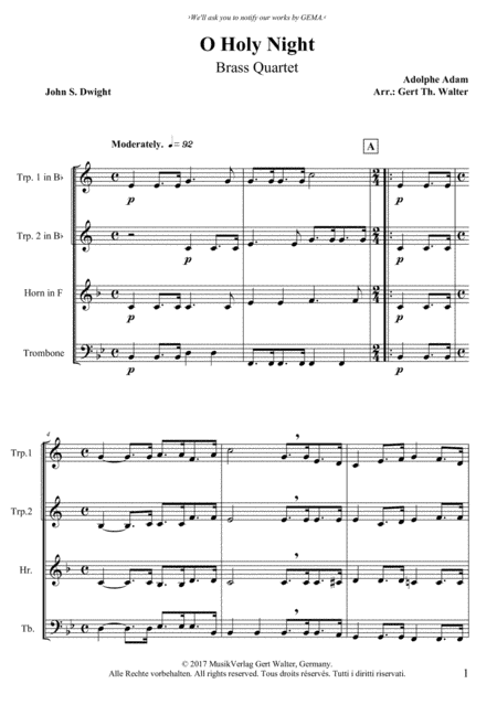 O Holy Night (arr. Gert Th. Walter)