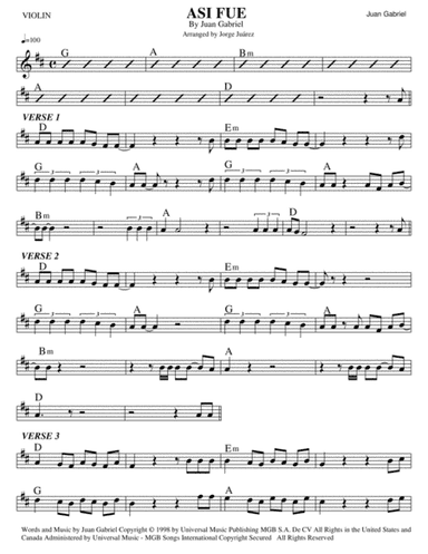 Asi Fue (arr. Jorge Juárez)