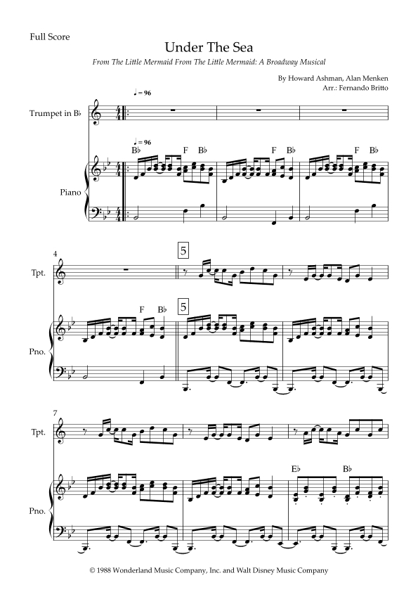 Under The Sea (arr. Fernando Britto)