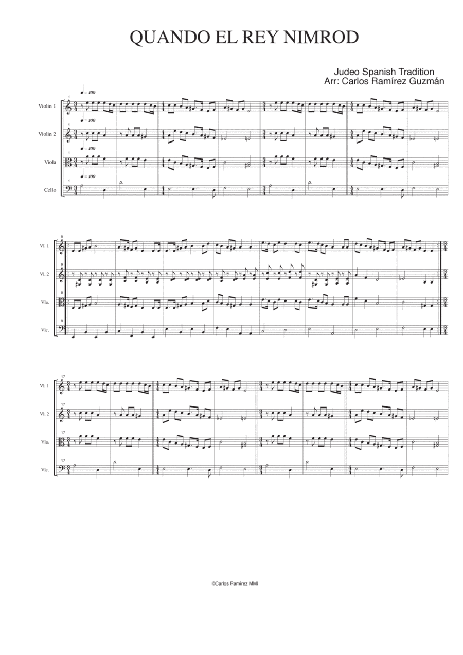 Quando el Rey Nimrod (arr. Carlos Ramírez Guzmán)