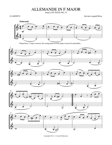 Allemande in F Major (from Lute Suite No. 33) (arr. Mark Phillips)