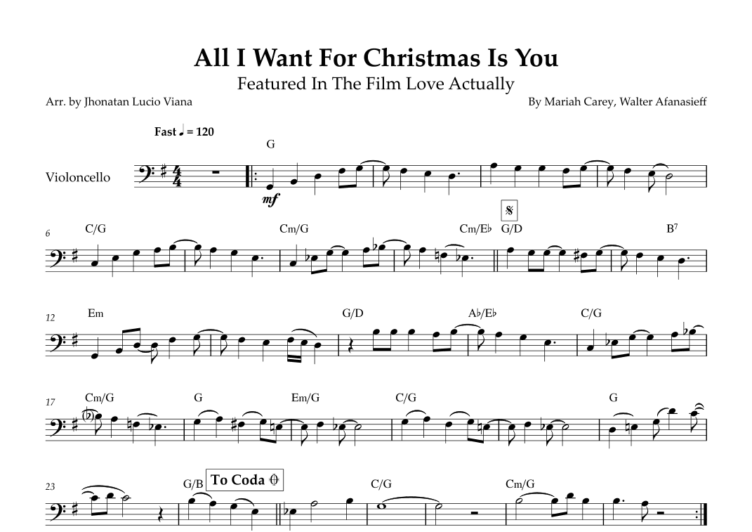 All I Want For Christmas Is You (arr. Jhonatan Lucio Viana)