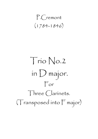 Trio No.2 in D Major Op.13 (arr. Spence Bundy)