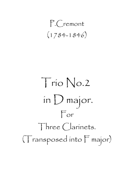 Trio No.2 in D Major Op.13 (arr. Spence Bundy)
