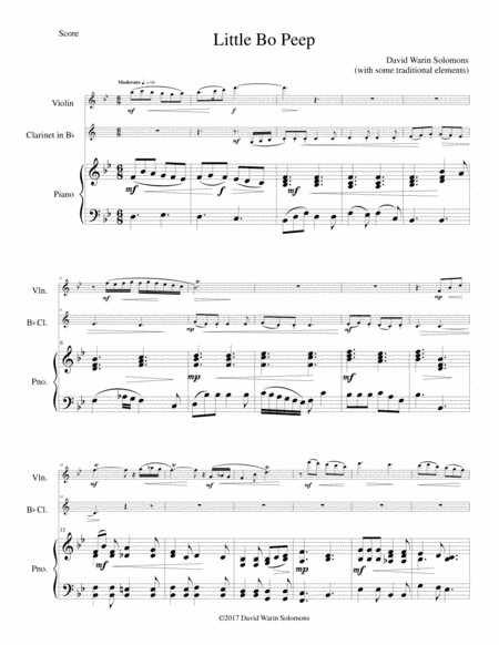 Little Bo Peep for violin, clarinet and piano