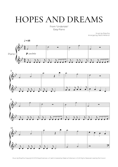 Hopes & Dreams Save The World His Theme (arr. Pedro Merendi)