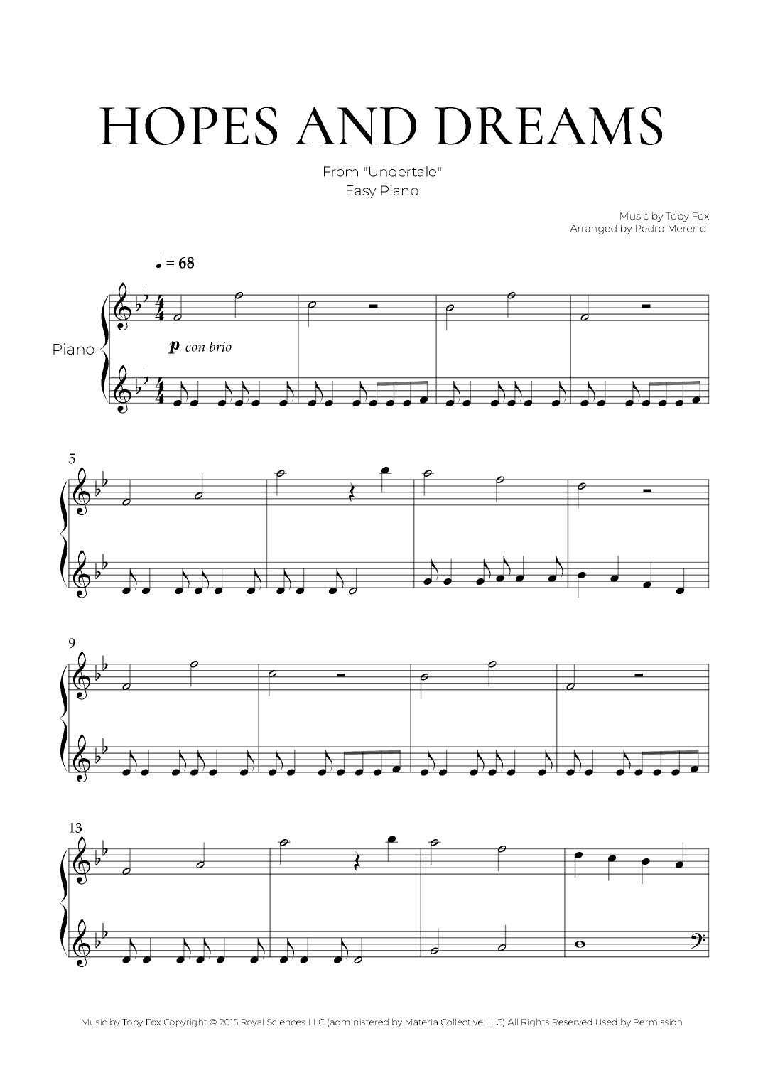 Hopes & Dreams Save The World His Theme (arr. Pedro Merendi)