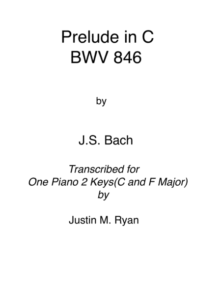 Prelude in C, BWV 846 (arr. Justin M. Ryan)