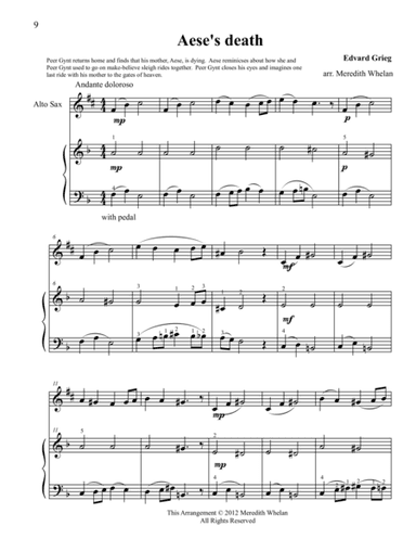 Classical Duets for Alto Saxophone & Piano:  Aese's Death (arr. Meredith Whelan)