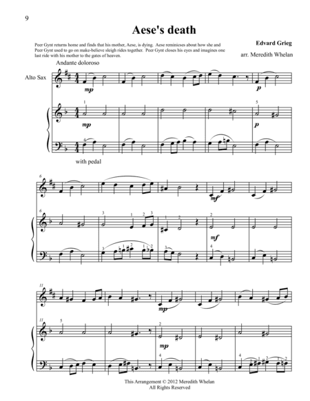 Classical Duets for Alto Saxophone & Piano:  Aese's Death (arr. Meredith Whelan)