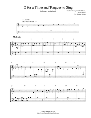 O for a Thousand Tongues to Sing - for 2-octave handbell choir (arr. Samuel Stokes)
