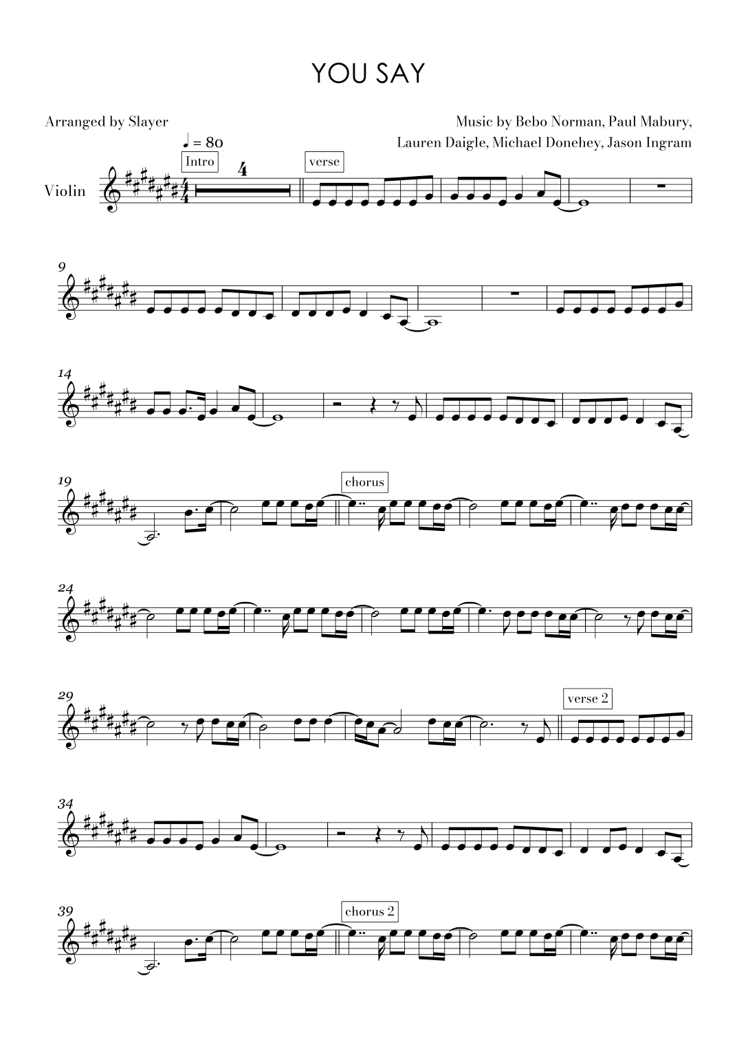 You Say (arr. Slayer)