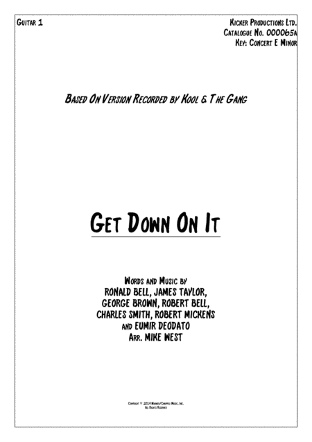 Get Down On It (arr. Mike West)