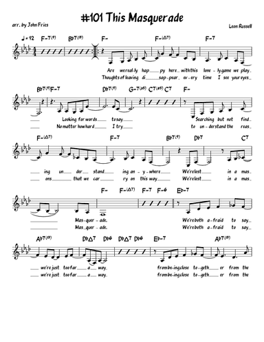 Masquerade (arr. John Fries)