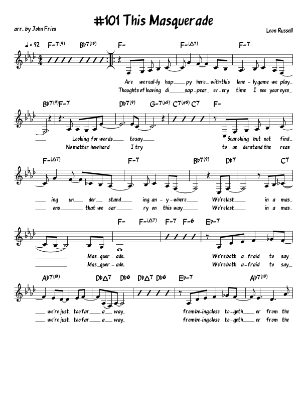 Masquerade (arr. John Fries)