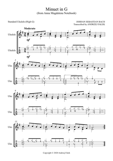 Minuet In G Major (arr. Andrzej Falek)