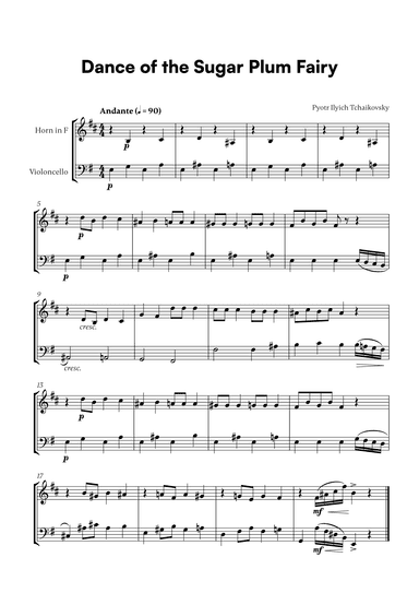 Tchaikovsky - Dance of the Sugar Plum Fairy (for French Horn and Cello) (arr. Cadenza Editions)