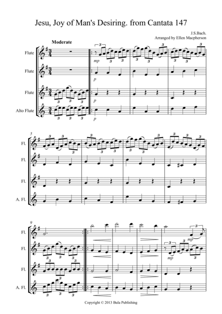 Jesu Joy of Man's Desiring from Cantanta no.147. (arr. Ellen Macpherson)